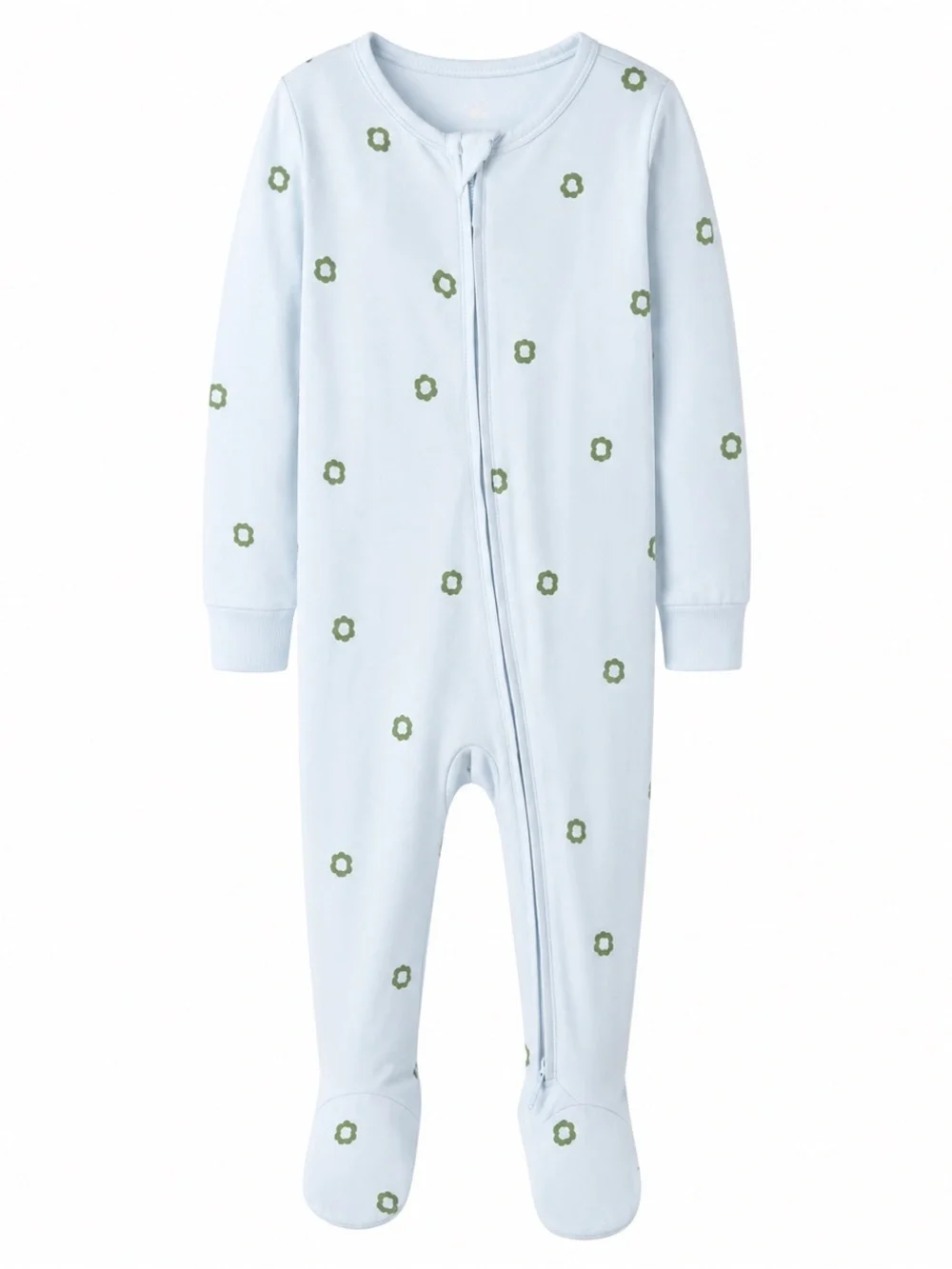 Unbranded Kids Light Blue One-Piece Footed Pajama